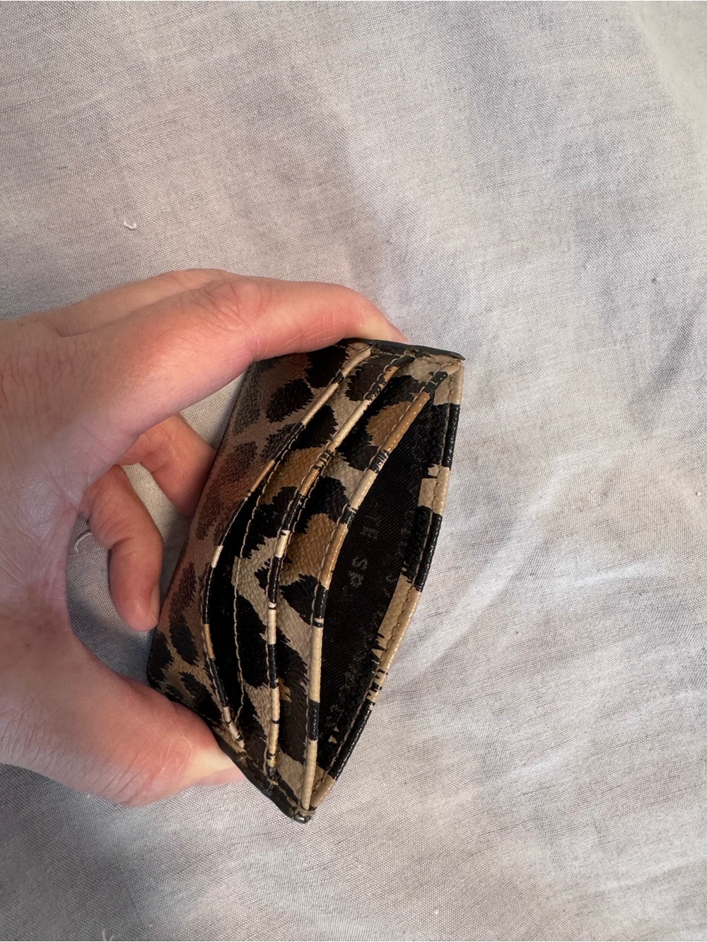 Kate Spade Leopard Print Card Holder - Tan and Black - Picture 3 of 3